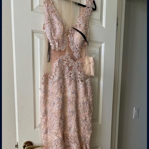 Special occasion Andrea&Leo couture dress (mermaid light pink peach dress)